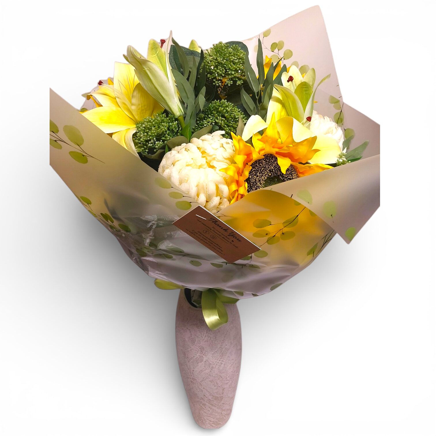 Stunning Yellow & White Floral Bouquet – Perfect Condition